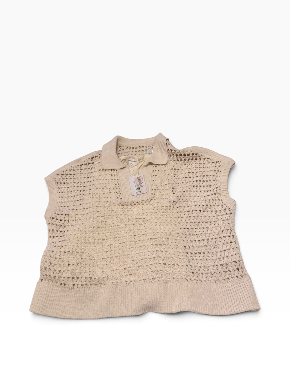 Women’s Westbound Crochet Knit Sweater with attached Tank Sleeveless Polo Top